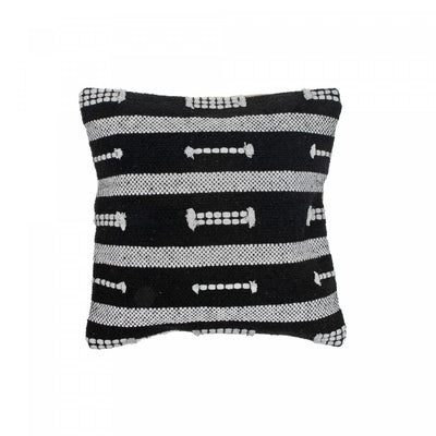 Cotton Handwoven Cushion Staple - Set of 2 Cushions|Coussin en coton tissé à la main à motif d’agrafes - ensemble de 2 coussins