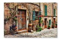 Charming Streets Of Old Mediterranean Towns 24x36 Wall Art Frame And Fabric Panel