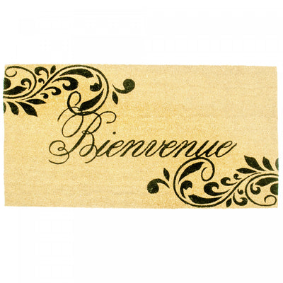 Bienvenue Coir Door Mat Floormat|Tapis de plancher « Bienvenue » en fibre de coco