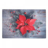 Printed Glass Cutting Board Poinsettia Centerpiece