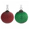 4\" Glass Diamond Ornament Red Green - Set of 4 Christmas Ornaments