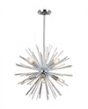 Sunburst 8-Light Chrome Chandelier