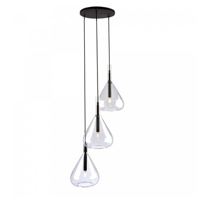 Conic 3-Light Black Pendant