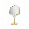Hexagon Mirror on Pedestal Gold Bath Accessories