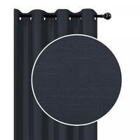 Faux Silk Panel With 8 Grommets Navy Blue - Set of 2 Drapes and Blinds