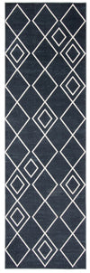 Kenza Blue Machine Washable Area Rug - 2'6\" x 8'0\"