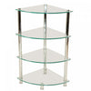 Lexi 4-tier Chrome Corner Frosted Glass Stand Shelves