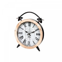 Vintage Wood and Metal Table Clock