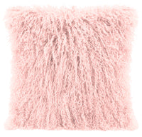 Mongolian Sheepskin Accent Pillow - Rose