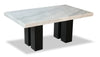 Cami Dining Table with Genuine Marble Top, 70\"W - White