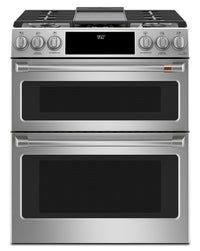 Cafe 7 Cu. Ft. Smart Dual Fuel Range with True European Convection and Self Clean Racks - Stainless …