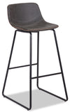 Coty Barstool with Vegan Leather Fabric, 30\"H, Metal - Grey