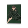 \"Woman In Green\" Canvas Framed Black 18x24 Wall Art