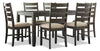 Rokane 7pc Dining Set with Table & 6 Chairs, 60\"W - Dark Brown