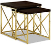 Emery 20\" 2-Pack Accent Nesting Tables - Cappuccino & Gold