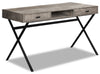 Flynn 47.25\" Reclaimed Wood-Look Office Desk with 2-Drawers - Taupe