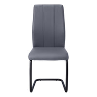 2pcs Grey Leather-look Metal Dining Chair