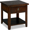 Konagrove 24\" Rustic End Table with Storage and Shelf - Dark Brown Wood