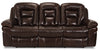 Leo 87.5\" Genuine Leather Power Reclining Sofa - Walnut Brown