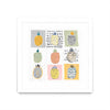 \"Nine Pineapples\" Matted and Framed White 36x36 Wall Art