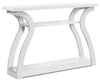 Quinn 47.25\" Sofa Table with Shelf - White & Gold