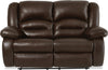 Toreno 64\" Genuine Leather Power Reclining Loveseat - Brown