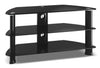 Triton 40\" Modern TV Stand with Storage and Cable Management for TVs up to 45\"- Black Metal and Glass