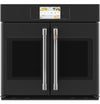 Cafe 30\" 5 Cu. Ft. Electric Wall Oven with True European Convection French Door - Matte Black - CTS90FP3ND1