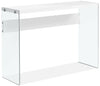 Waterford 44\" Modern Sofa Table - White with Glass Legs