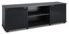 Fiji 60\" Modern TV Stand with Storage and Cable Management for TVs up to 65\"- Black with Glass