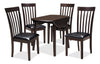 Hammis 3pc Drop-Leaf Dining Set with Table & 2 Chairs, 36\"W Round - Brown