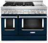 KitchenAid 6.3 Cu. Ft. Smart Dual Fuel Range with Self-Clean and Griddle - Ink Blue - KFDC558JIB