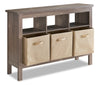 Kimberly 47.25\" Hall Table with Three Baskets - Beige