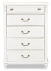 Livy 5-Drawer Bedroom Chest for Kids, 35\"W - White