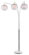 87\" Brushed Steel 3-Light Lantern Arc Floor Lamp