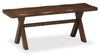 Plum Dining Bench, Wood, Live-Edge Look, 47.25\"W- Nutmeg Brown