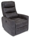 Cindy Crawford Home Quinn 31\" Leather-Look Fabric Swivel Rocker Power Reclining Chair - Grey