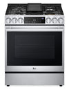 LG Studio 6.3 Cu. Ft. Smart Gas Range with Instaview & Air Fry - Smudge Proof Stainless Steel - LSGS6338F