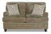 Made in Canada Bellmont 64\" Chenille Fabric Loveseat with Reversible Cushions and Wood Legs - Toffee Brown