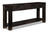 Breda 64.12\" Rustic Sofa Table with Storage and Shelf - Vintage Black Wood