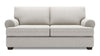 Made in Canada Customizable Sofa Lab Roll 76\" Chenille Fabric Condo Size Sofa with Rolled Arms - Luxury Silver Chenille