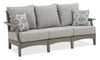 Cape Outdoor Patio Sofa - High Density Plastic & Nuvella Fabric, UV & Weather Resistant - Grey