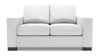 Made in Canada Customizable Sofa Lab Track 62\" Linen-Look Fabric Loveseat with Track Arms - Pax Ice White