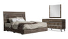 Gino 5pc Bedroom Set with Panel Bed, Dresser & Mirror - Made in Italy, Modern, Brown - Queen Size