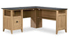 Fritz 59.05\" L-Shaped Office Desk with Cabinet - Brown/Grey Slate