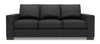 Made in Canada Customizable Sofa Lab Track 85\" Chenille Fabric Sofa with Track Arms - Luxury Charcoal Grey