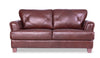 Chateau d’Ax Vita 70\" 100% Genuine Leather Loveseat with Diamond Pattern Stitching and Wood Legs - Brown
