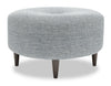 Made in Canada Customizable Sofa Lab The Curve 31\" Linen-Look Fabric Ottoman - Luna Pewter Grey