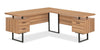 Marnie Reversible 71\" L-Shaped Corner Office Desk with 3-Drawers - Light Brown