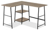 Keenan 47.25\" L-shaped Office Desk with open Shelves - Taupe